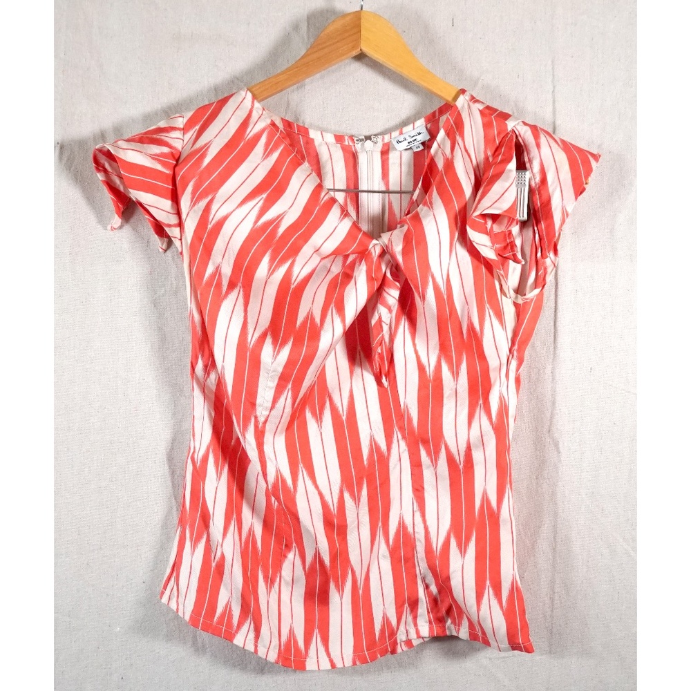 Paul Smith Women 40 (fits like a 2) Tie Detail Silk Blouse